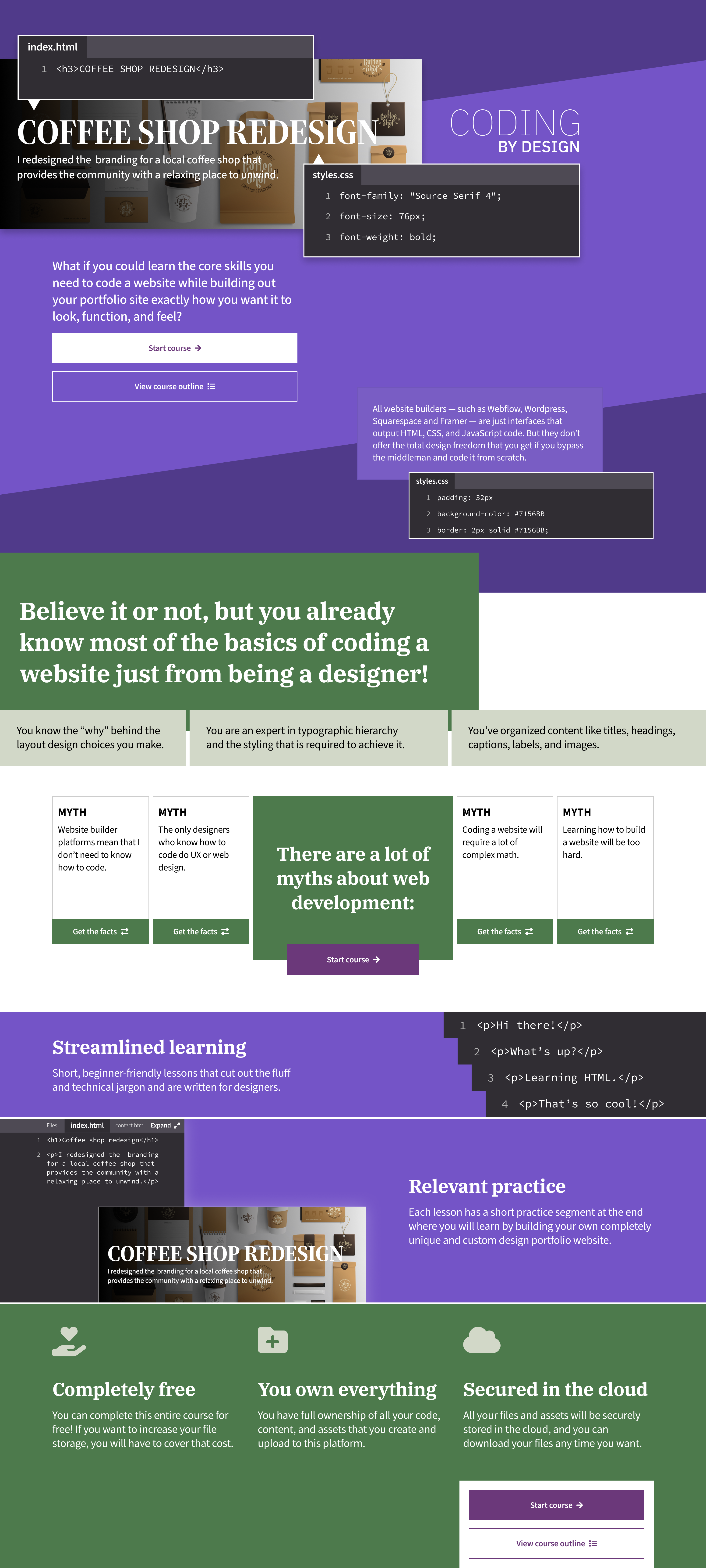 Landing page.